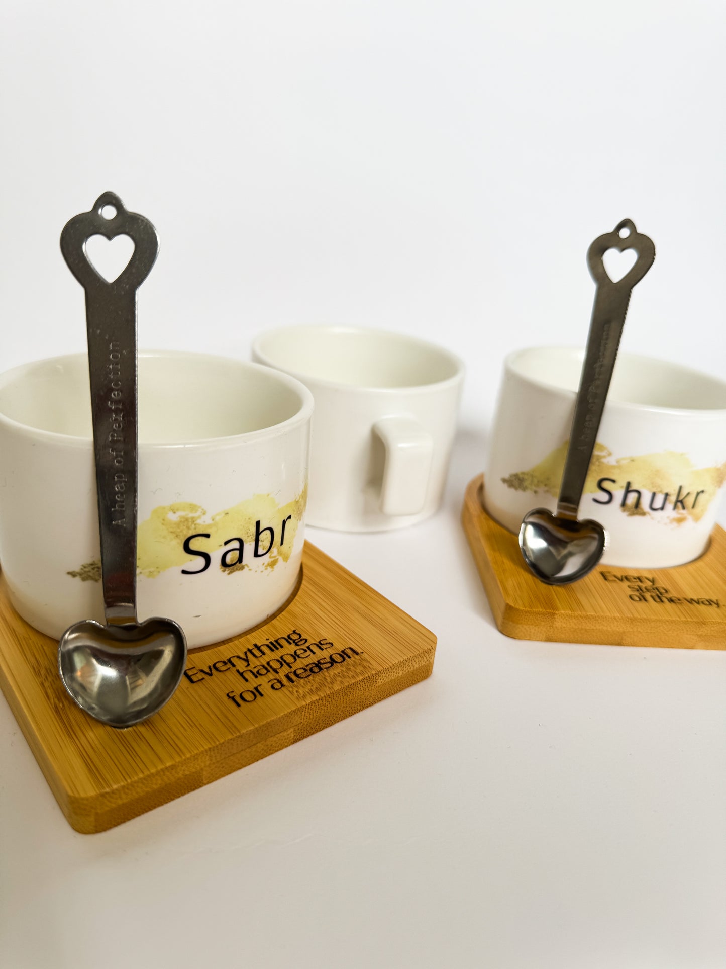Sabr Shukr Tawakkul Cup with spoon & coaster