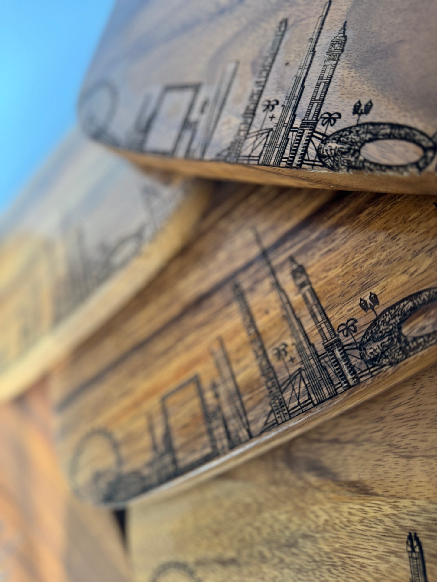 Skyline acacia board - no personalization