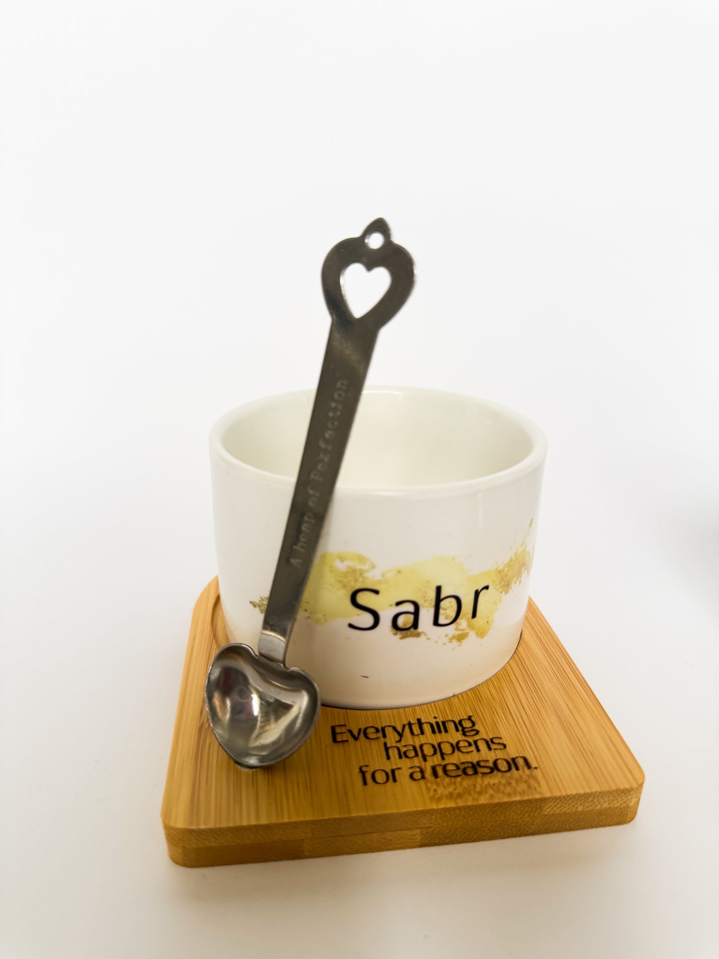 Sabr Shukr Tawakkul Cup with spoon & coaster
