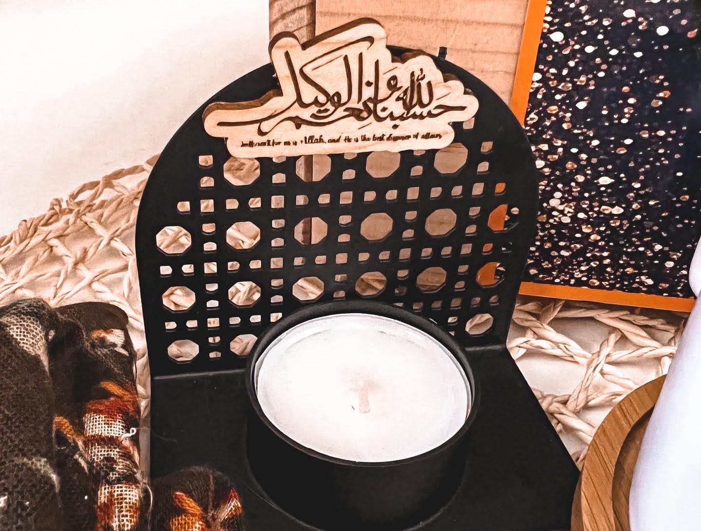 Tea Candle holder with a message