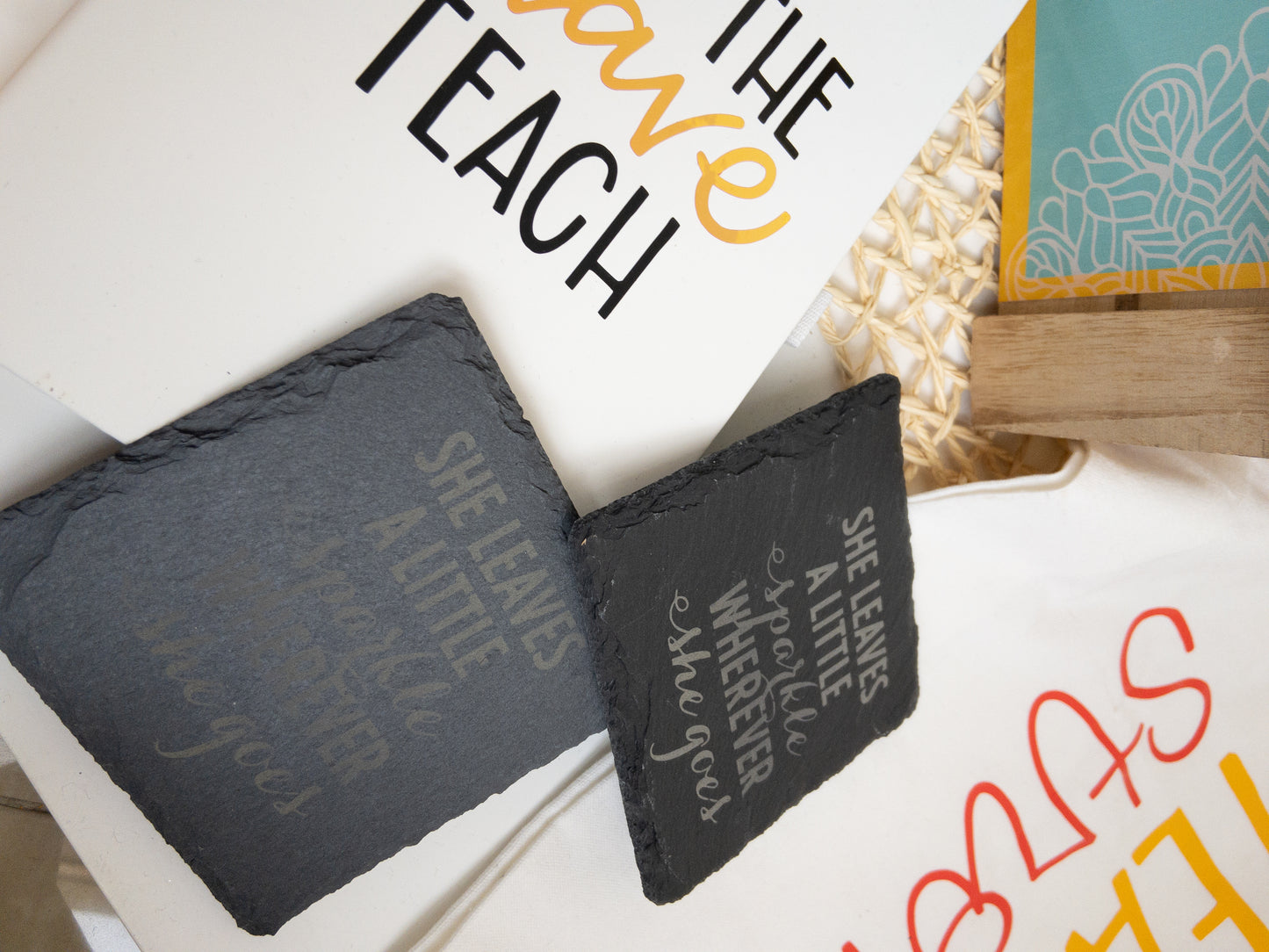 Teaching is a work of heart - Teal