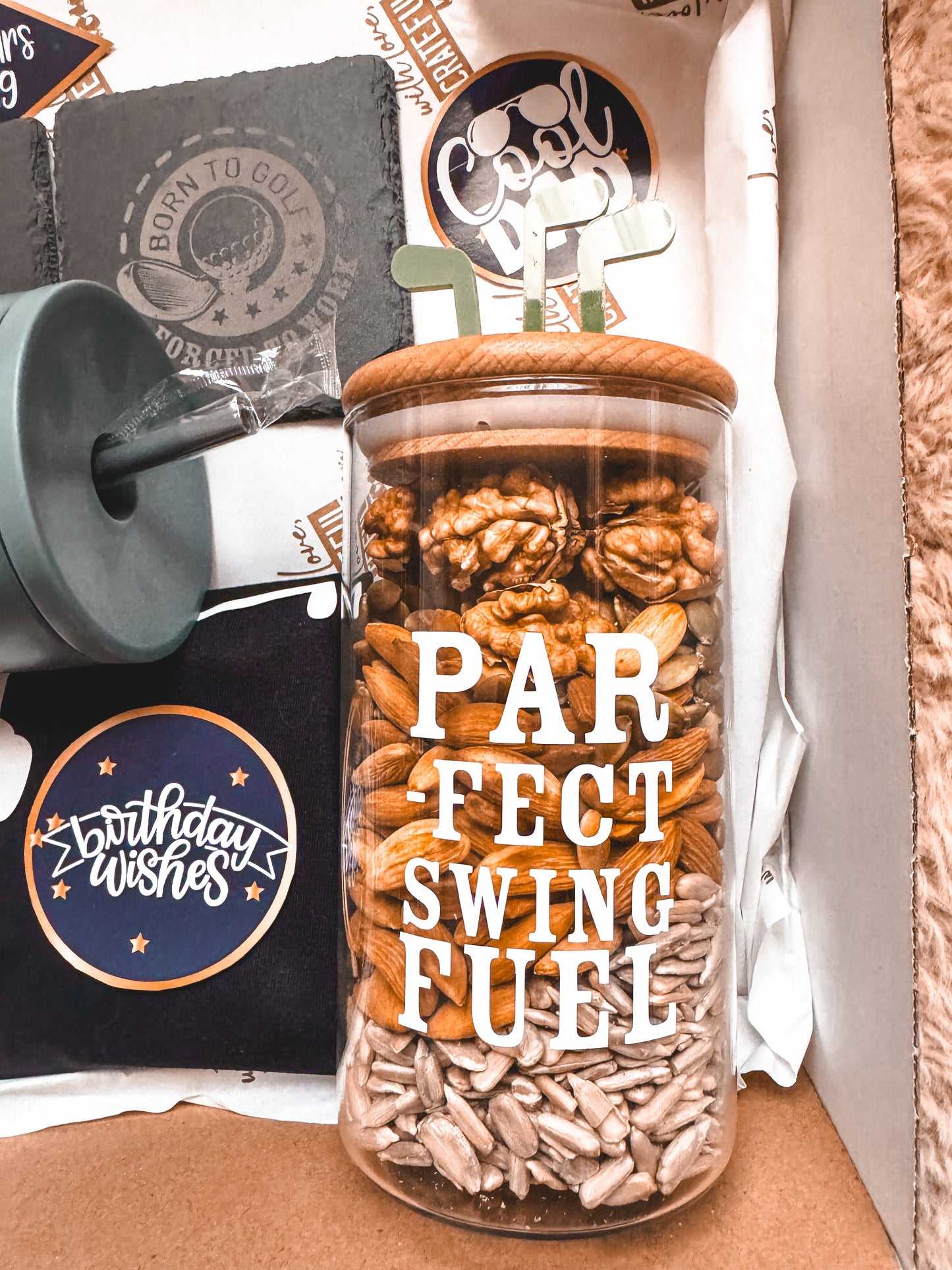 Themed jar of nuts