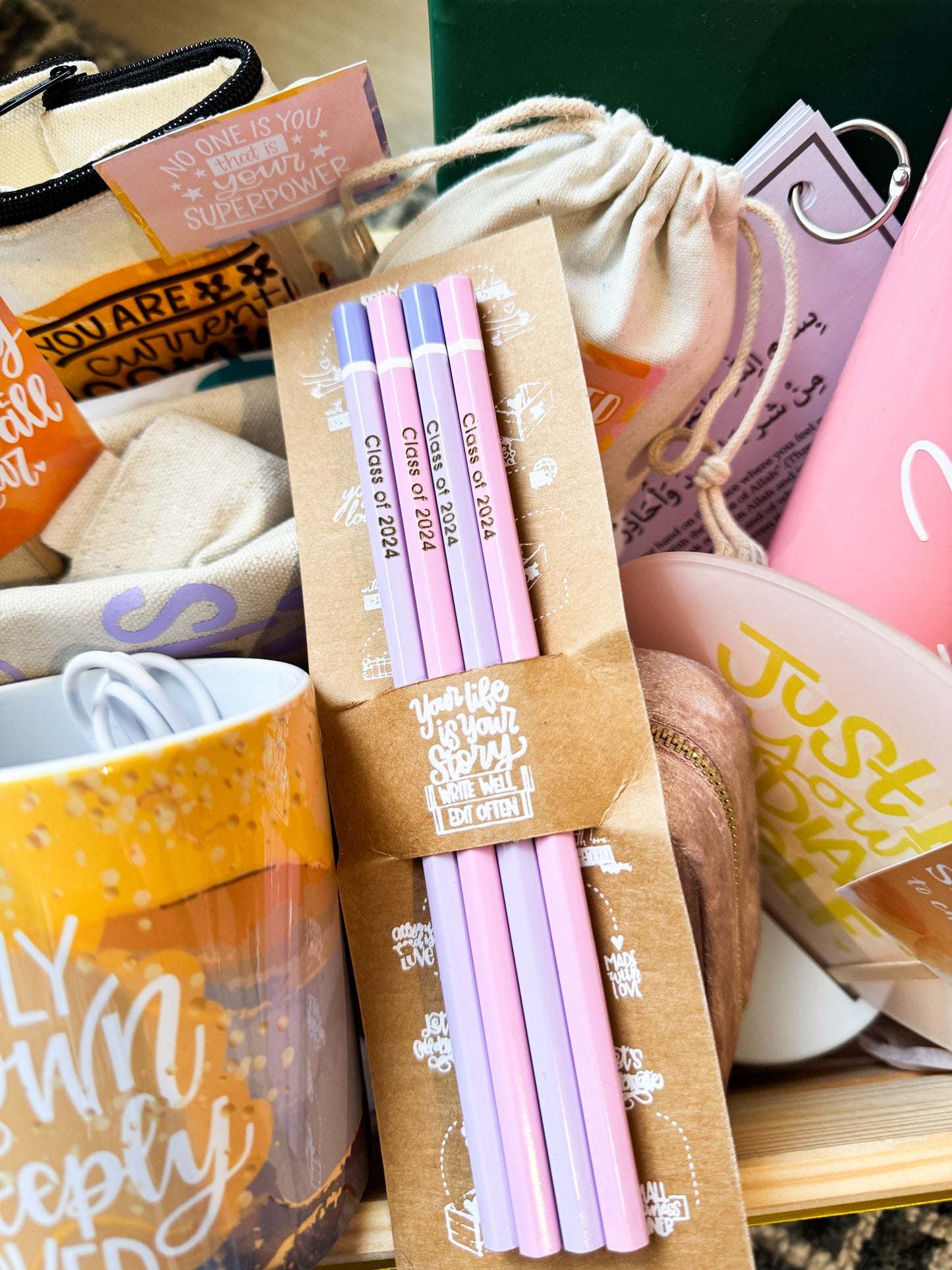 Happy Engraved pencils - set of 4