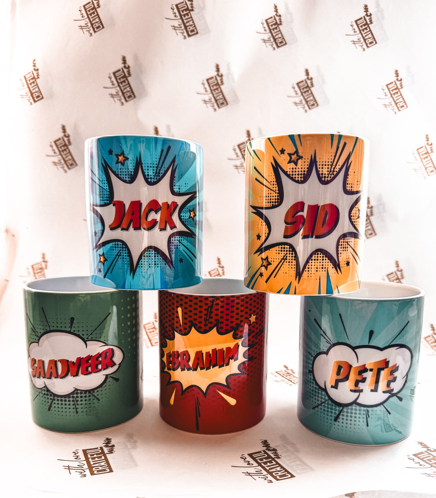 Superhero mugs