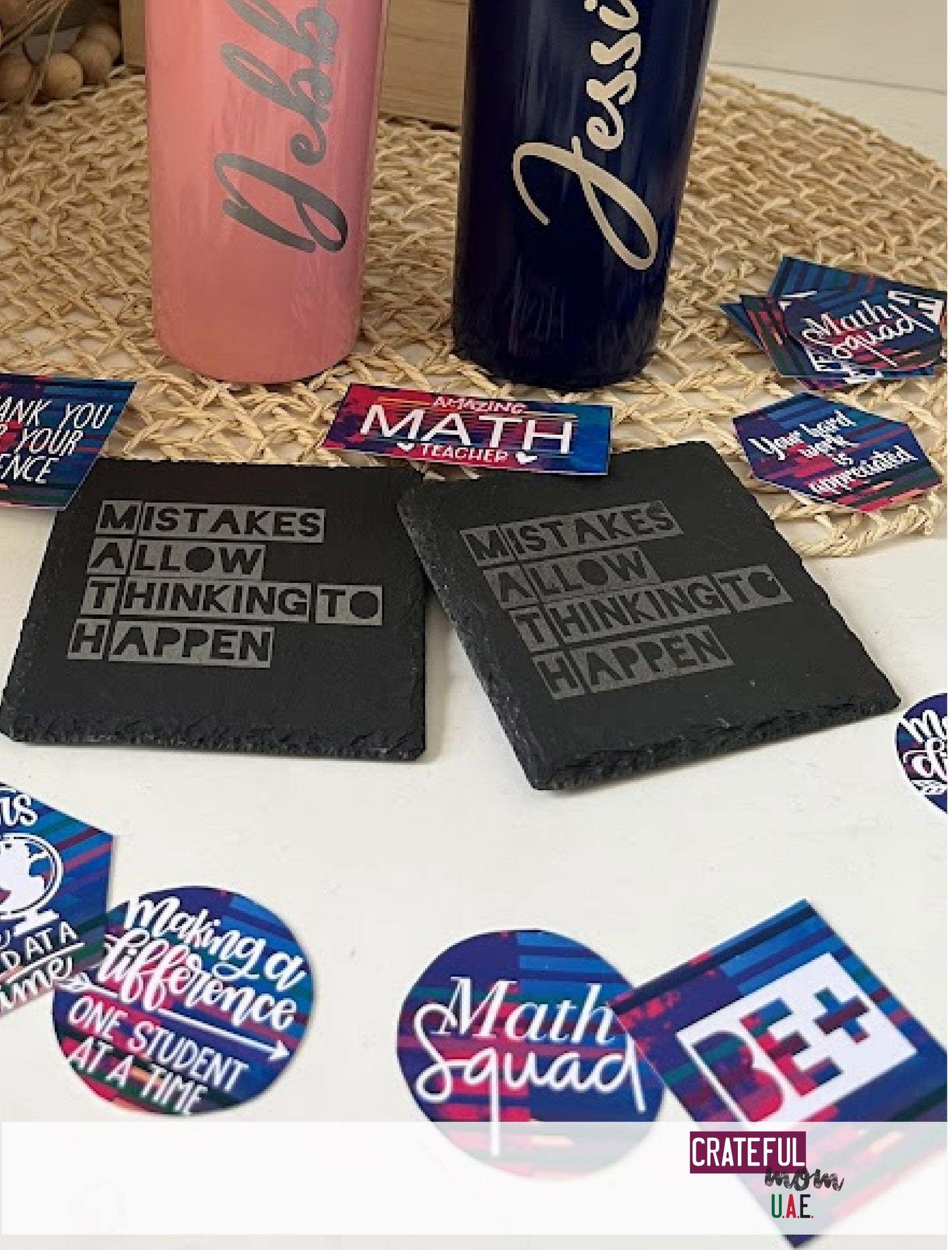 Engraved slate coaster
