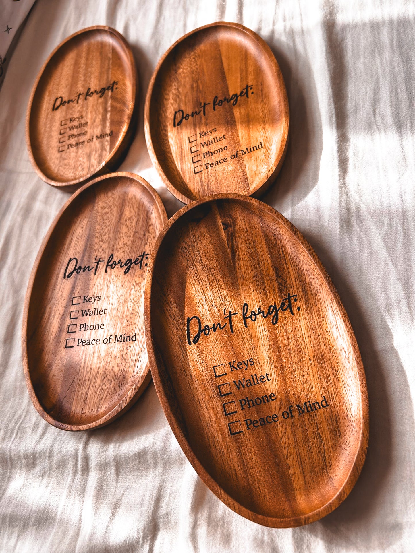 Don't forget - Wellness Engraved Acacia tray