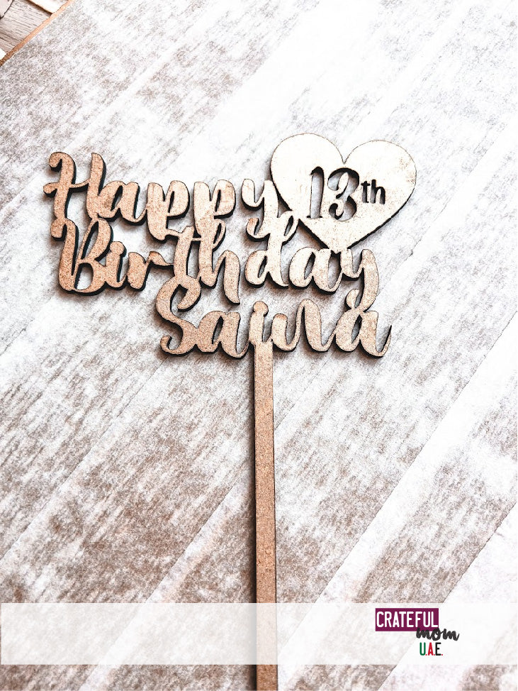 Wooden cake toppers