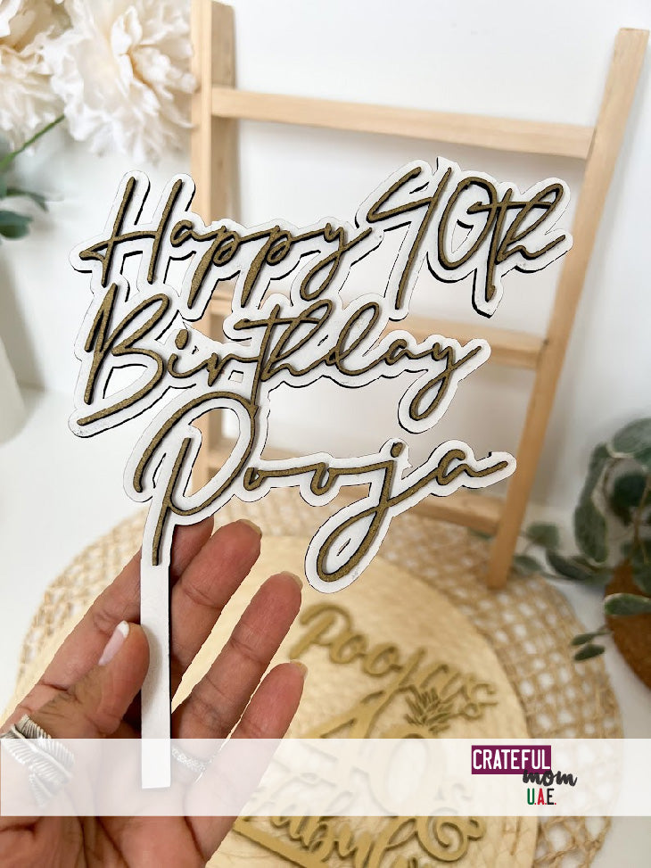 Wooden cake toppers