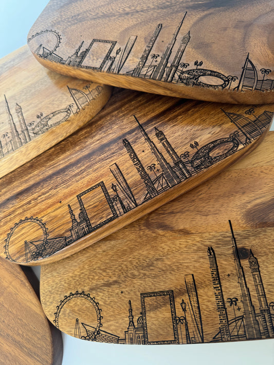 Skyline acacia board - no personalization