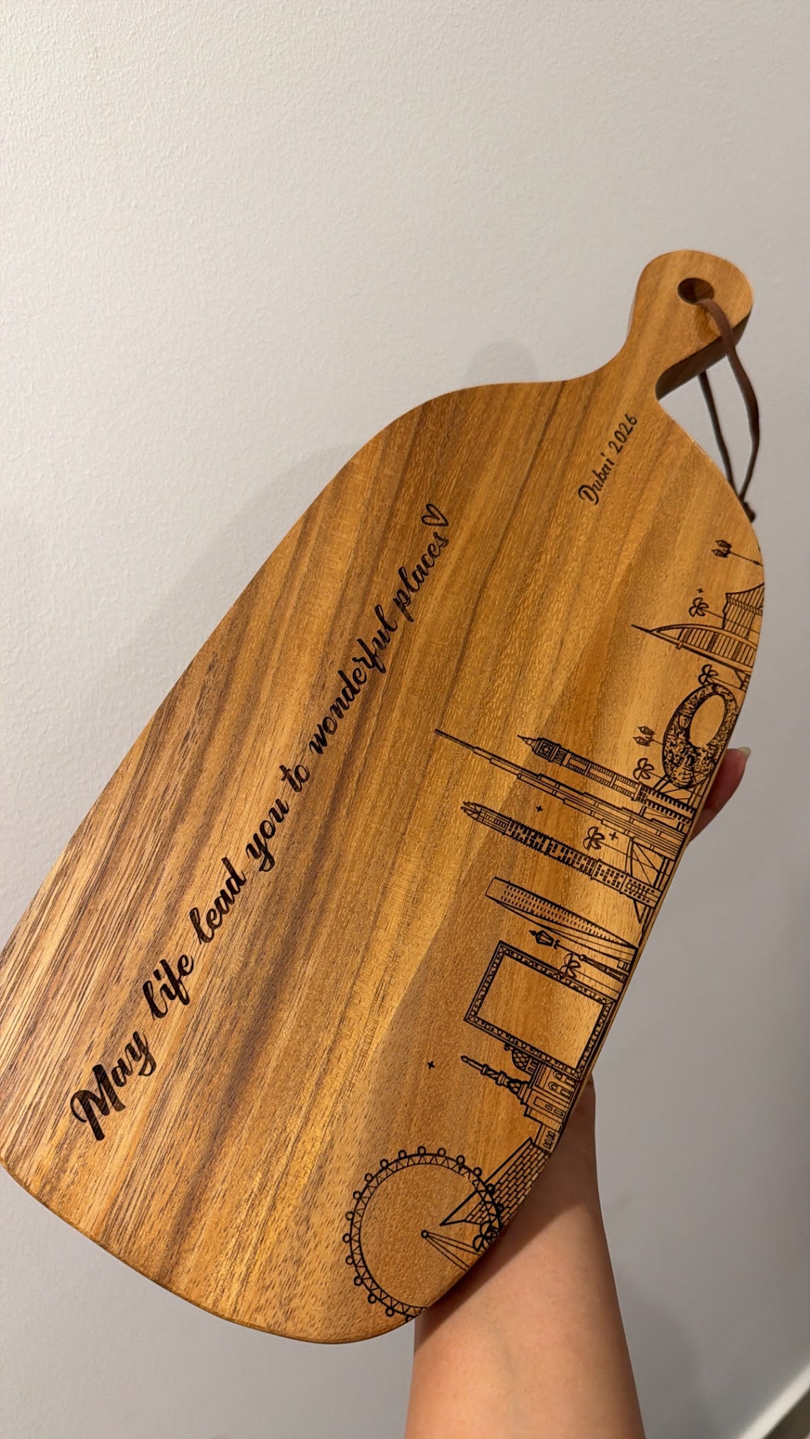 Dubai Skyline Acacia Charcuterie Board