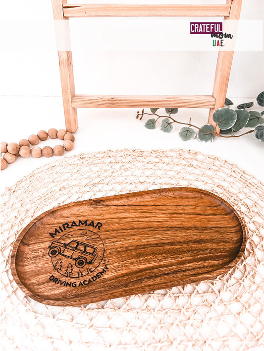 Personalized - Long acacia wooden tray with your own message