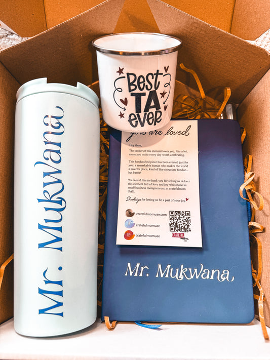 Thank You, teacher/TA ! Gift Box - blue and white