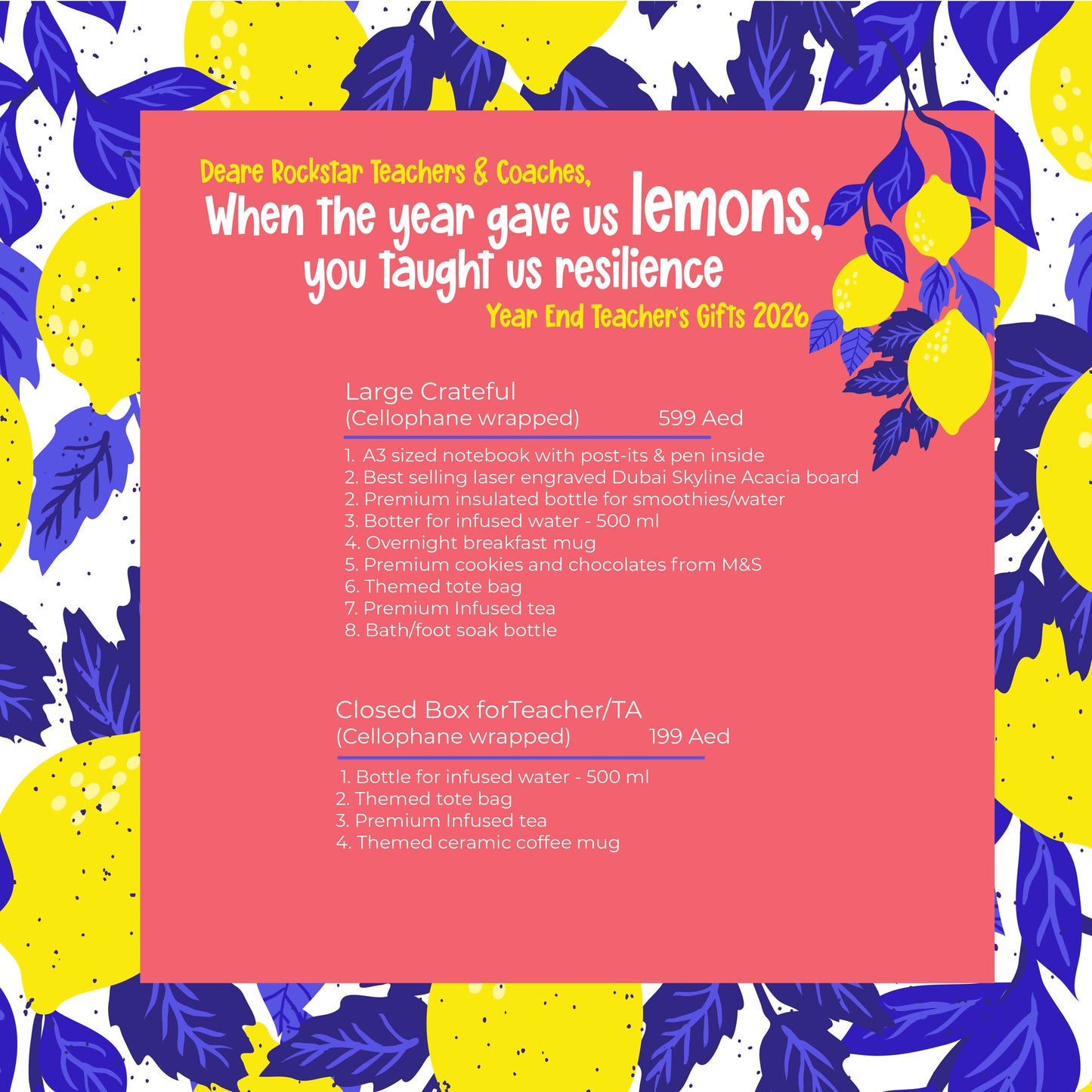 Brightest Lemon Teachers Crateful