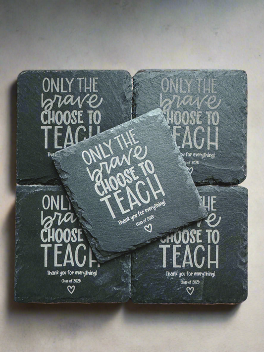Engraved slate coasters