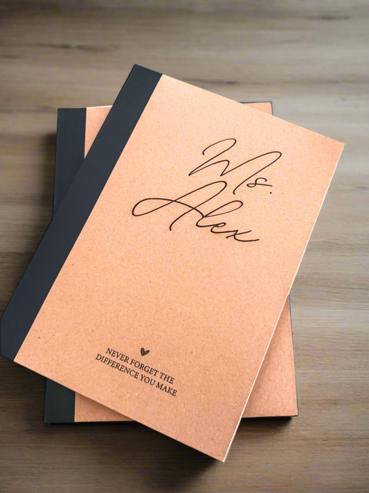Personalized printed A4 size notebook with post it notes and cards holder