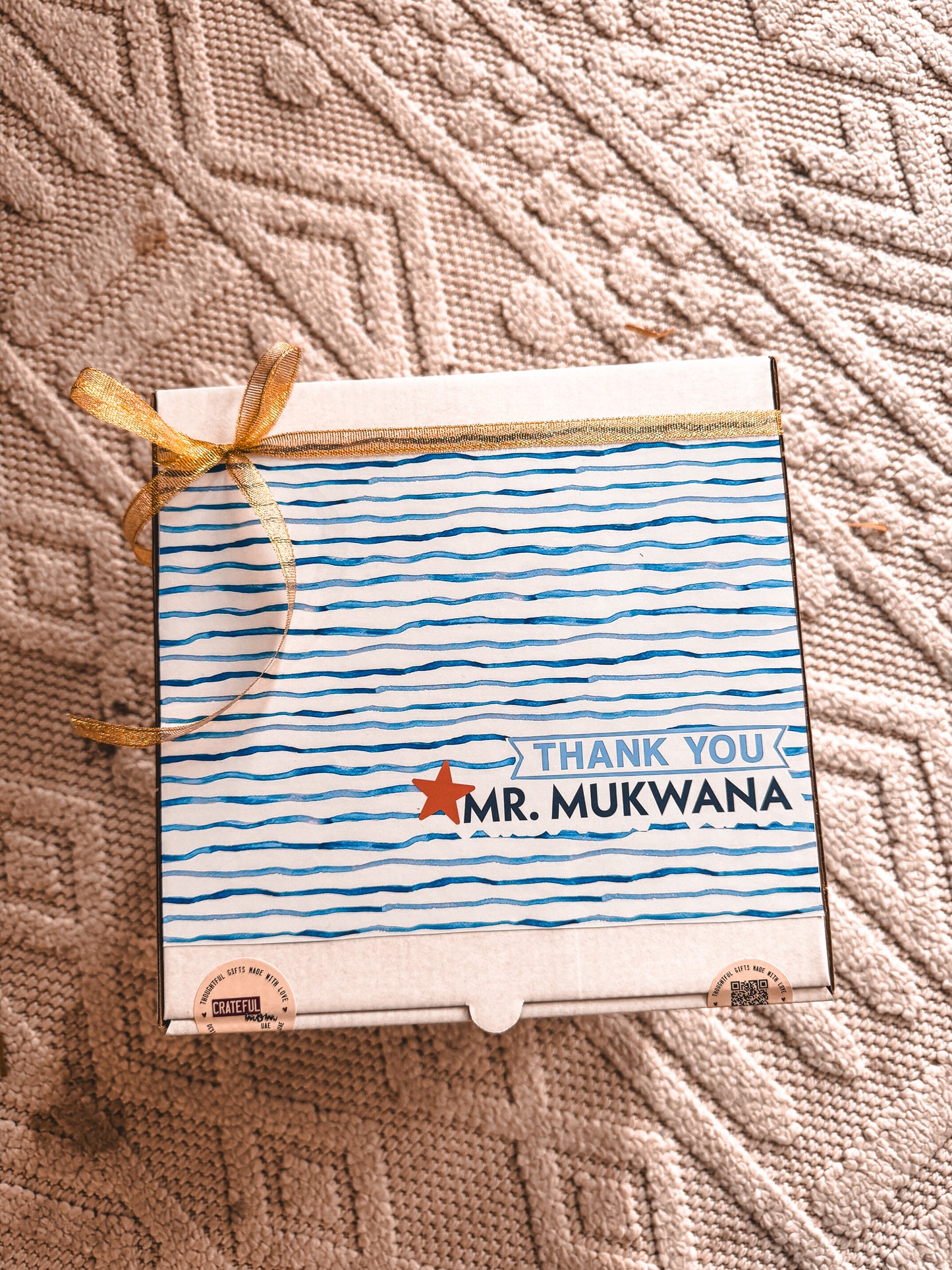 Thank You, teacher/TA ! Gift Box - blue and white