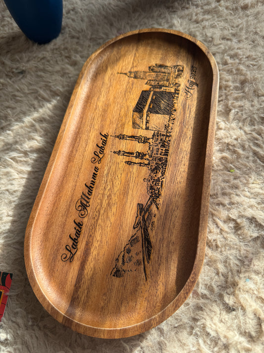 Labaik Allahumma Labaik - Hajj & Umrah engraved tray