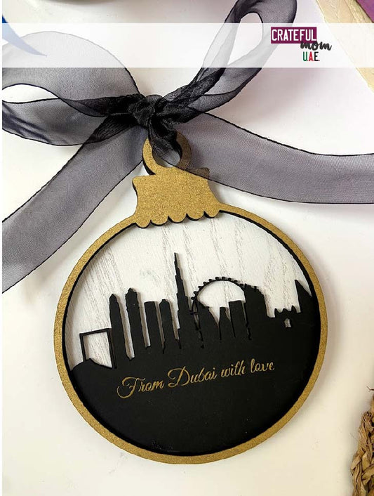 Three layered skyline ornament